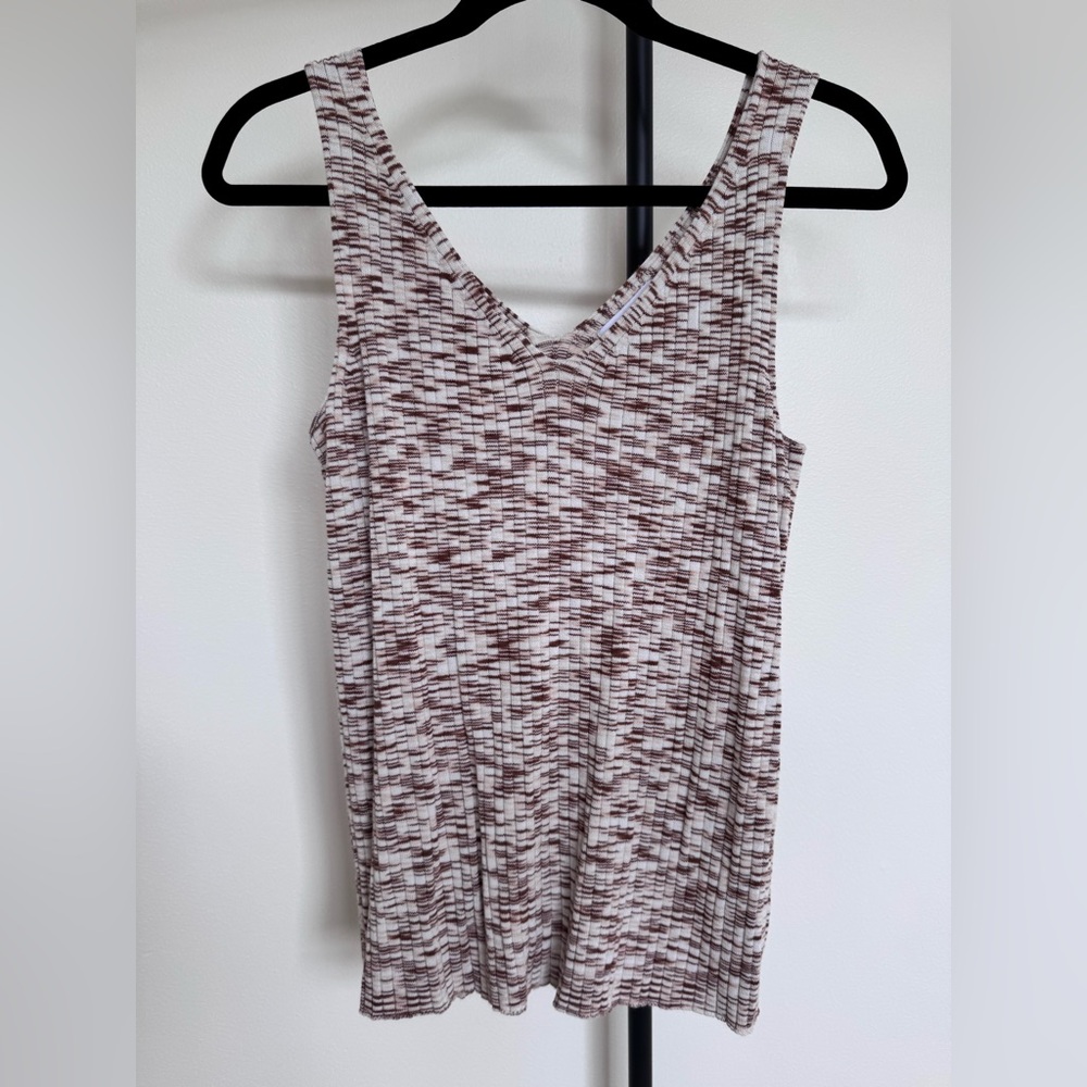Nine‎ West Ribbed Neutral Browns Sleeveless Tank Top Size M